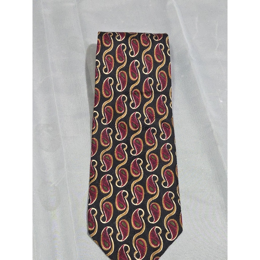 Ferrell Reed Redwood‎ & Ross Paisley Tie 100% Silk Printed Italy Handmade USA...